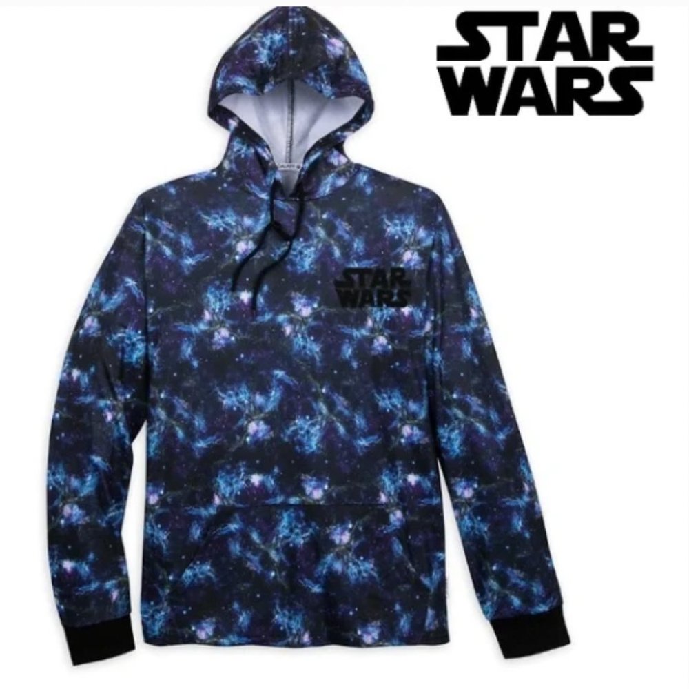 NEW Disney Star Wars Our Universe Galaxy Print Pullover Hoodie Sweatshirt XXL